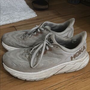 Hoka Taupe Athletic Sneakers